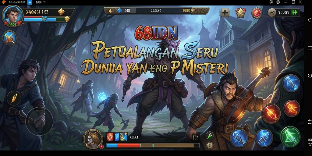 Tampilan gameplay menegangkan dalam dunia petualangan 68IDN.