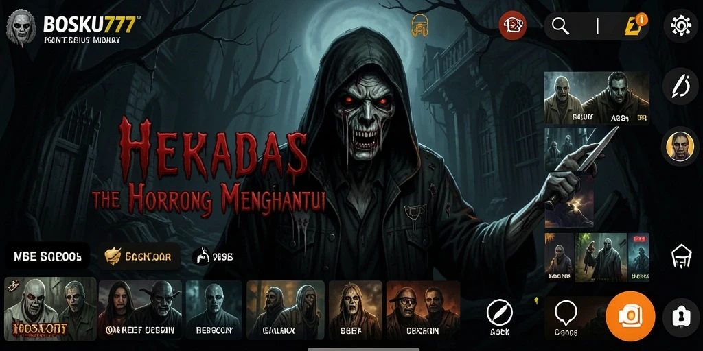 Tangkapan layar gameplay BOSKU777 yang memperlihatkan suasana Horror menegangkan.