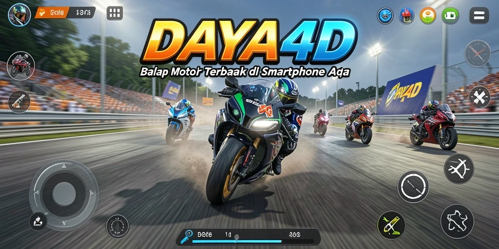 Tangkapan layar dari gameplay balap motor yang seru dan mendebarkan.