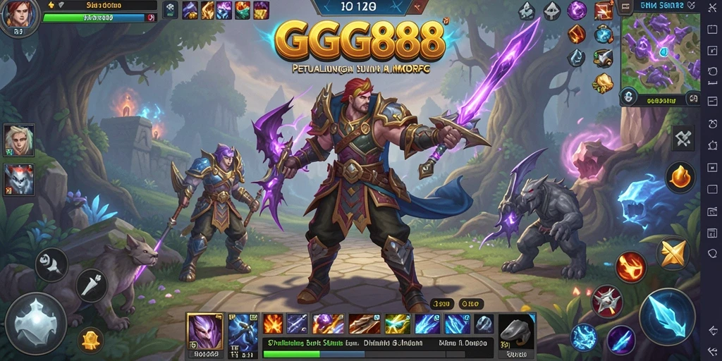Tangkapan layar <strong>GGG888</strong> menampilkan aksi seru dalam gameplay MMORPG.