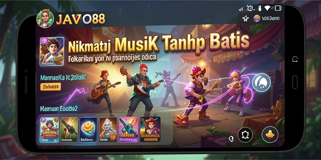 Tampilan screenshot JAVO88 yang menampilkan gameplay interaktif musik.