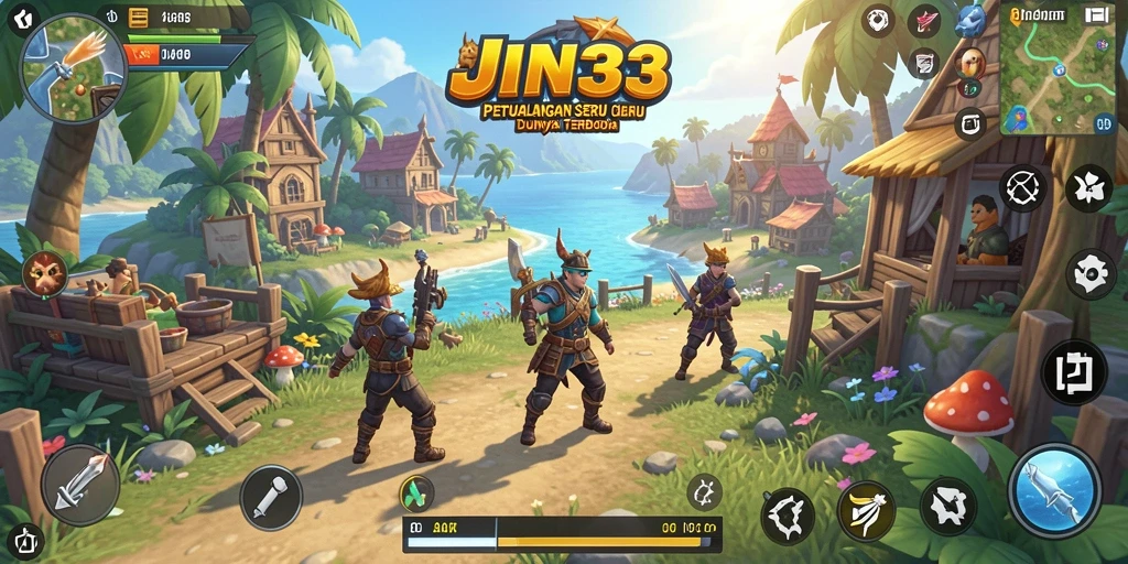 Tampilan gameplay JIN33 yang menakjubkan dalam dunia terbuka.