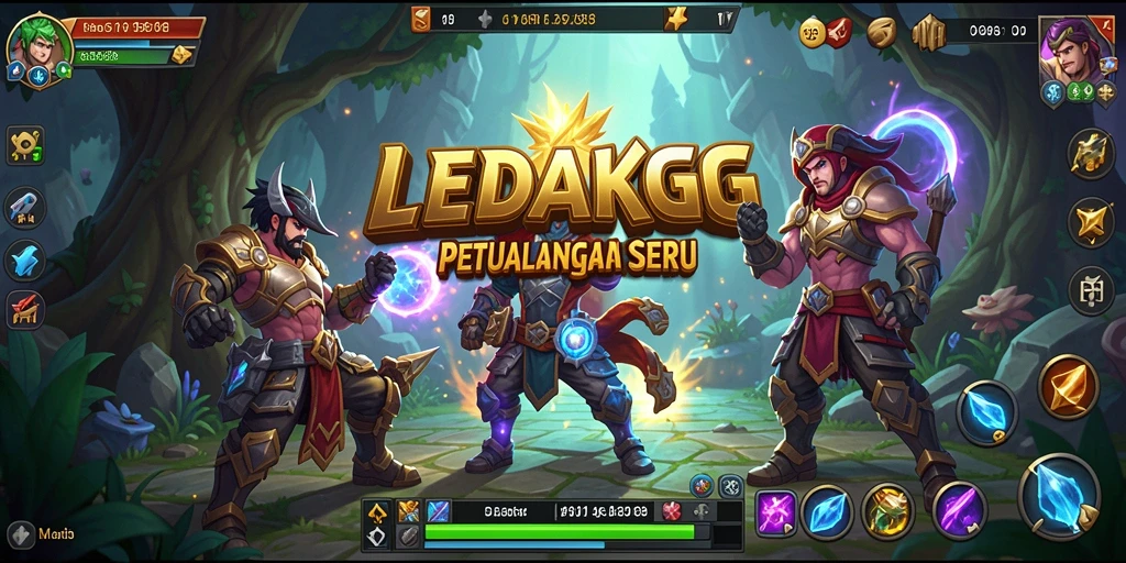 Screenshot gameplay ARPG yang seru di LEDAKGG, tunjukkan pertarungan epik.