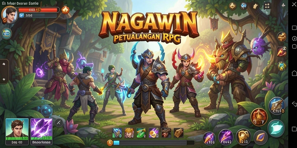 Tangkapan layar gameplay NAGAWIN dengan aksi pertempuran yang mendebarkan.