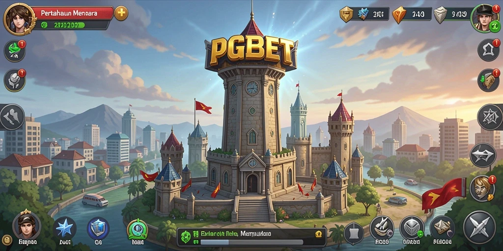Screenshot PGBET menampilkan aksi pertahanan menara yang strategis.