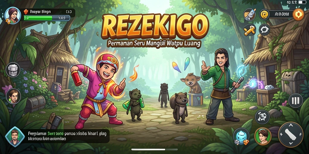 Tangkapan layar gameplay REZEKIGO yang menunjukkan tantangan seru.