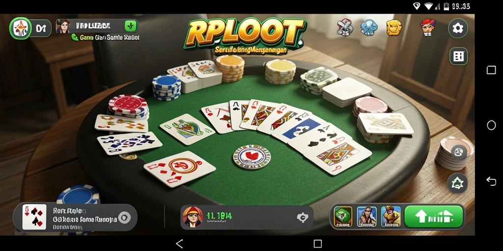 Screenshot RPLOOT menampilkan gameplay Gaple yang seru dan interaktif.