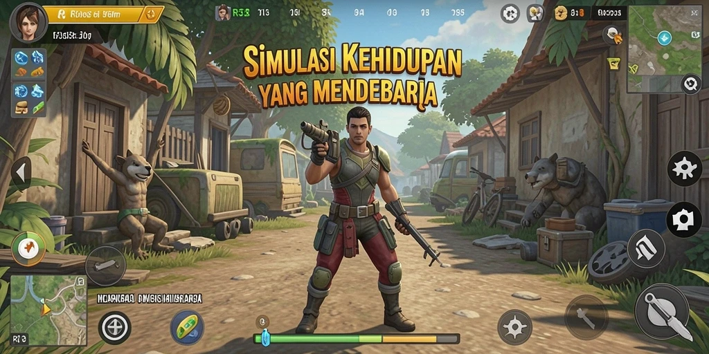 Tampilan menarik dari gameplay RR33 yang menggambarkan simulasi kehidupan.