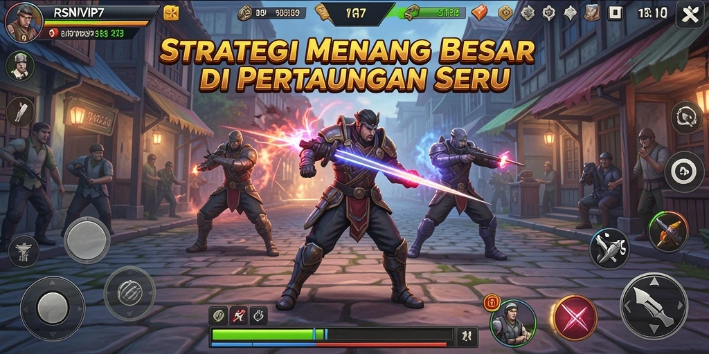 Screenshot gameplay RSNVIP7 menampilkan pertarungan strategis yang mendebarkan.