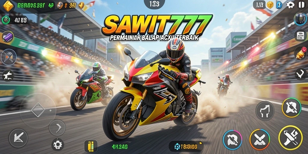 Tampilan balapan seru motor di SAWIT777 dengan grafik menawan.